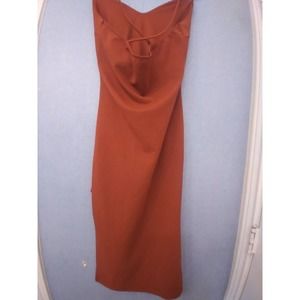 Sleeveless Bodycon Dress Rust Brown Party Cocktail Dress Size Unknown‎